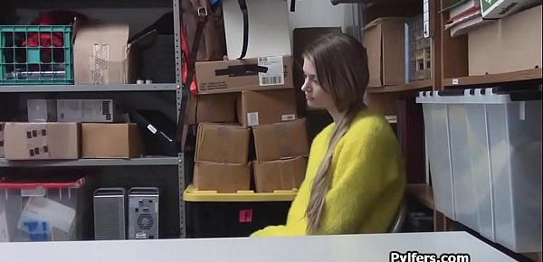  Big tit Russian shoplifter busted and fucked hard